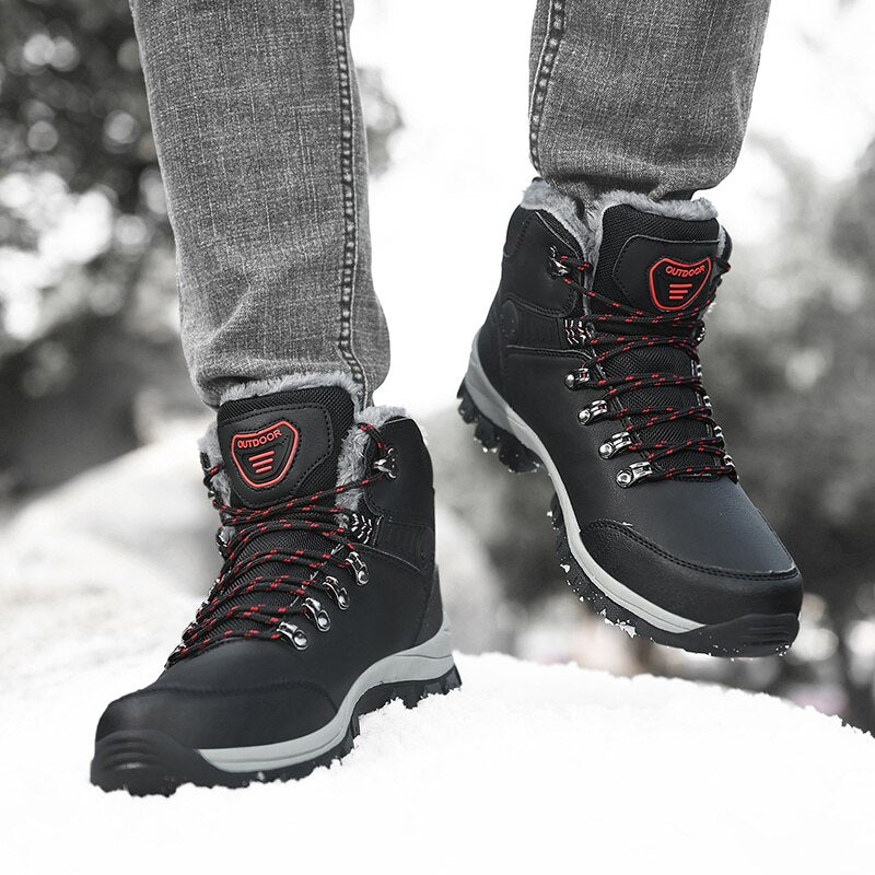 Shoes For Men Winter Keep Warm Men's Boots Male High-top Non-slip Snow Boots Outdoor Work Climbing Shoes Trekking Boots Sneakers