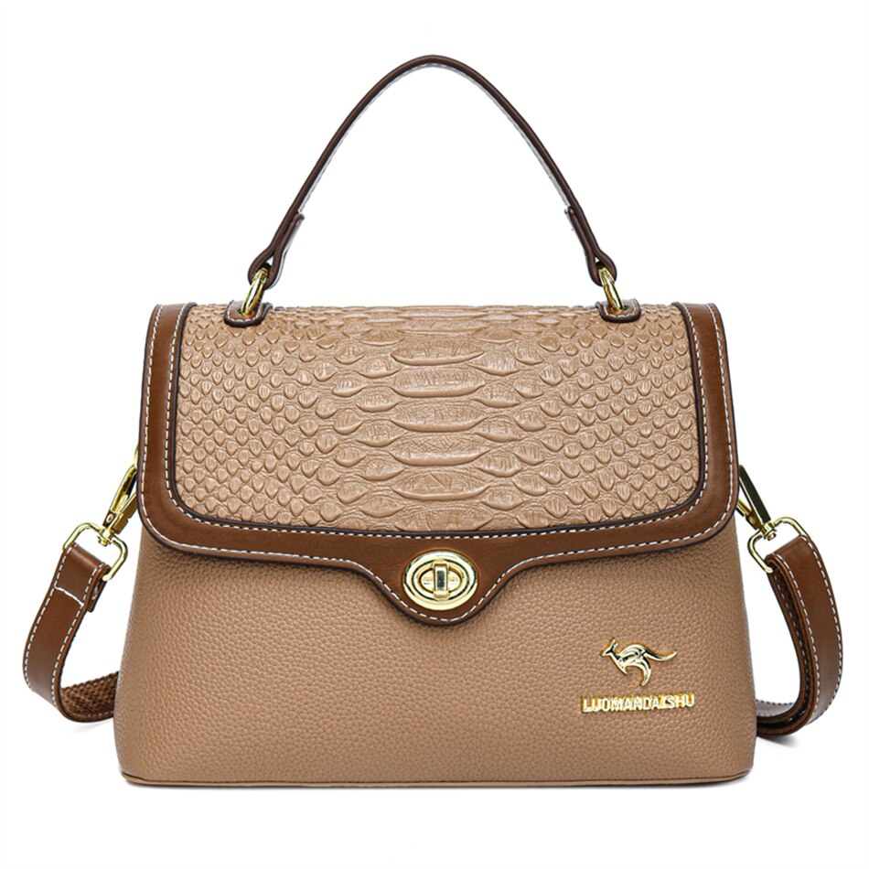 Elegant Women's Handbags High Quality Leather Totes Bag Female Top-Handle Sac Crossbody Shoulder Bag Hand Bag Bolsa 2 Layers