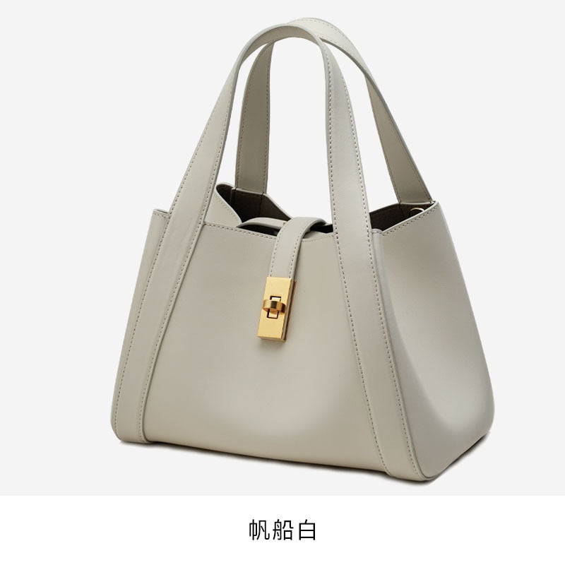 Fashionable Soft Genuine Leather Women Luxury Designer Bags Chic Shoulder Basket Bag Party Female Mini Tote Purses Black 2022