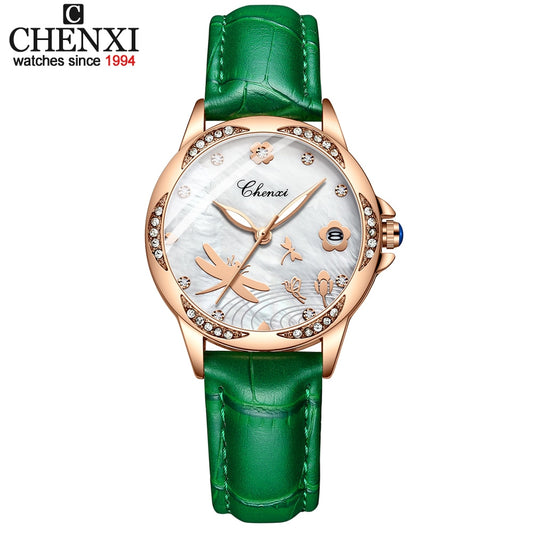 CHENXI Top Brand Women's Watches Classic Analog Quartz Ladies Bracelet Wristwatch Casual Leather Women Waterproof Watch