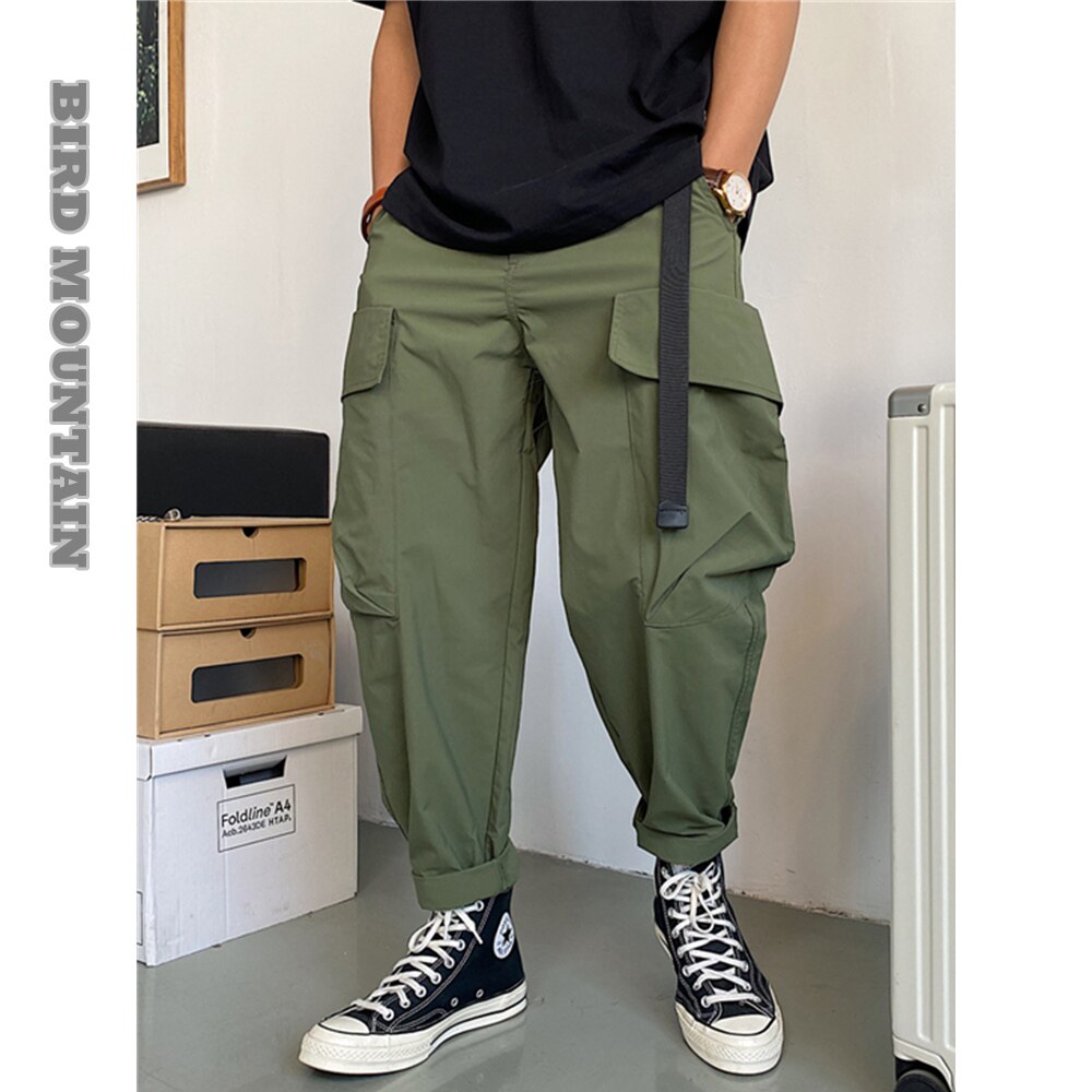 Fashion Japanese Streetwear Casual Harem Pants Harajuku Trendyol Straight Cargo Pants Men Clothing Oversized Baggy Trousers