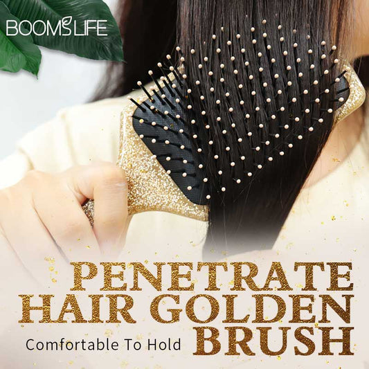 Luxury Gold Paddle Hair Brush Women Anti Static Hair Comb Curly Detangle HairBrush Hairdressing Massage Comb Beauty Styling Tool