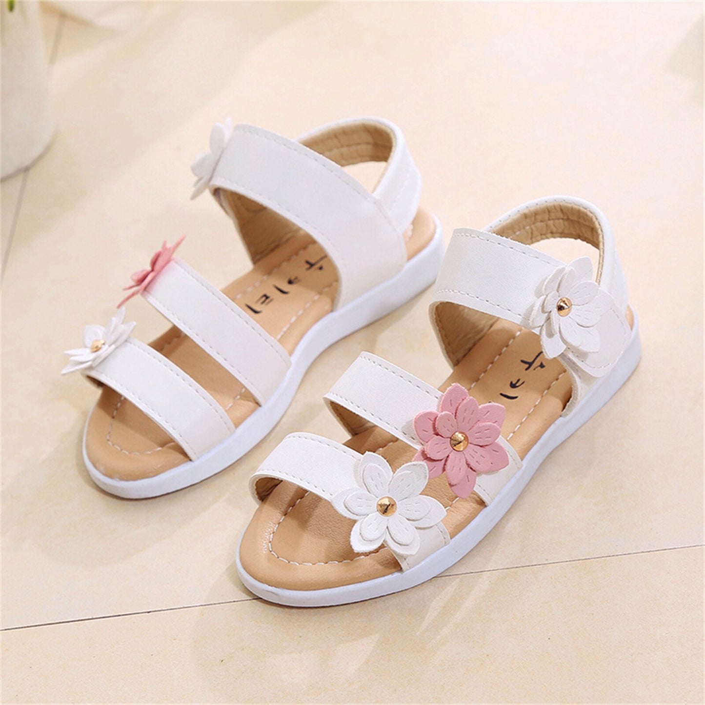 PatPat Toddler Girl Pretty Floral Decor Solid Sandals