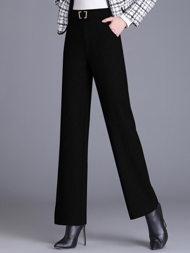 Women's Pants Wide Leg Pants Office Lady Trousers Baggy Pants 2022 Autumn Female Clothing High Waist Elegant Black Pants Women