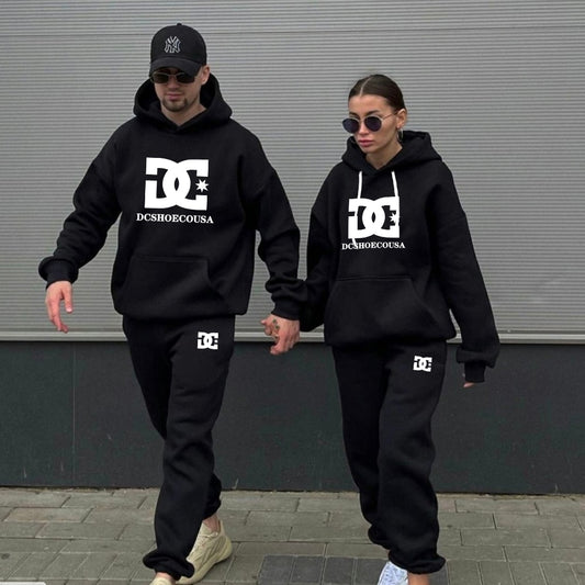 Women Men Letter Printed Tracksuits Fleece Hoodies and Pants Set Pullover Hoody Sweatshirt Sport Basketball Brand Clothing