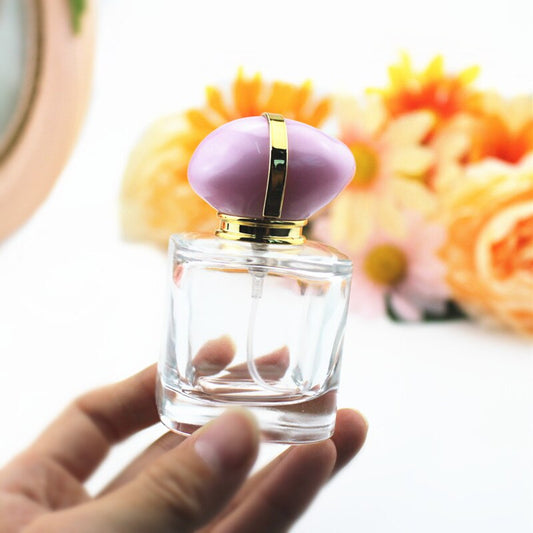 30ML Transparent Perfume Bottle Portable Spray Glass Bottle With Sapphire Cap Cosmetic Container Travel Atomizer