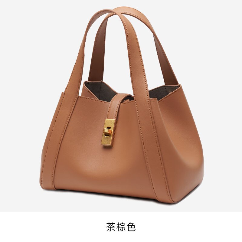 Fashionable Soft Genuine Leather Women Luxury Designer Bags Chic Shoulder Basket Bag Party Female Mini Tote Purses Black 2022