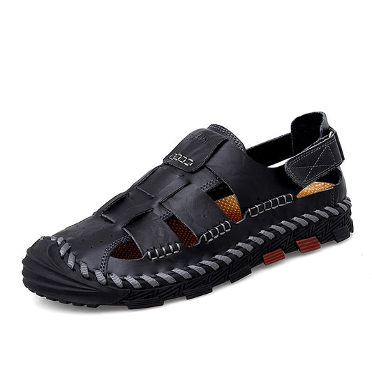 New Men's Leather Sandals 2023 Hot Sale Summer Business Casual Shoes Outdoor Beach Wading Slippers Men's Shoes Big Size 38-48