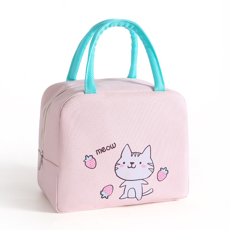 Portable Lunch Bags For Kids Handigs Thermel Insulatad Camvas Tite Pouch Scholl Bento Picnic Food Storege Conteiners Kitchen