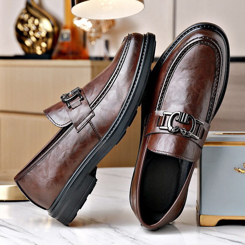 Business Men's Leather Shoes Spring Autumn Winter New Designer Warm Shoes Male Fashion Casual Soft Sole Loafers Men