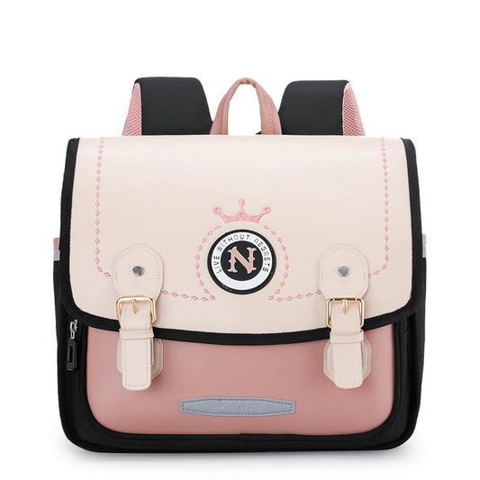 Pupil Students Schoolbag Girls Backpack Grades 1-3 School Bag for Boys Bagpack Mochila Escolar Waterproof PU Square Light Bag