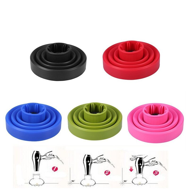 Collapsible Silicone Hair Dryer Diffuser Travel and Easy Storage Fit Nozzle Diameter Suitable 4-4.8cm Hairdressing Tools