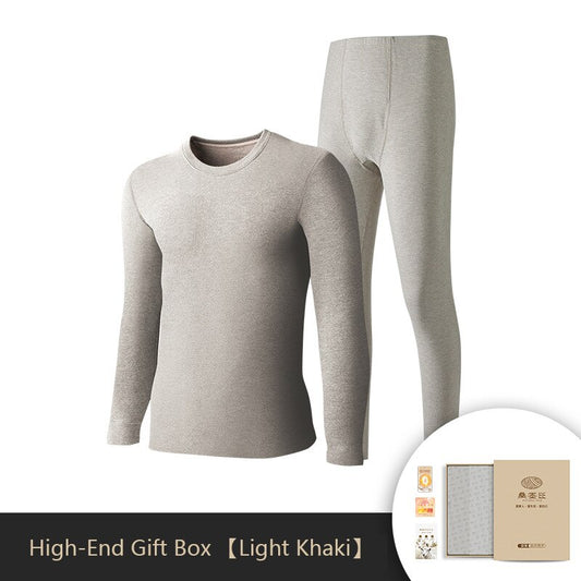 2022 New German Velvet Silk And Wool Men's Warm Suit High Quality Super Soft Slim Men's Winter Thermal Underwear Two-Piece Suit