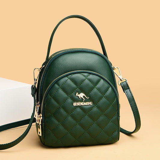 2022 New Summer Shoulder Bag Women's Backpack PU Three-Layer Round Messenger Bag Coin Purse Multipurpose Female Bag