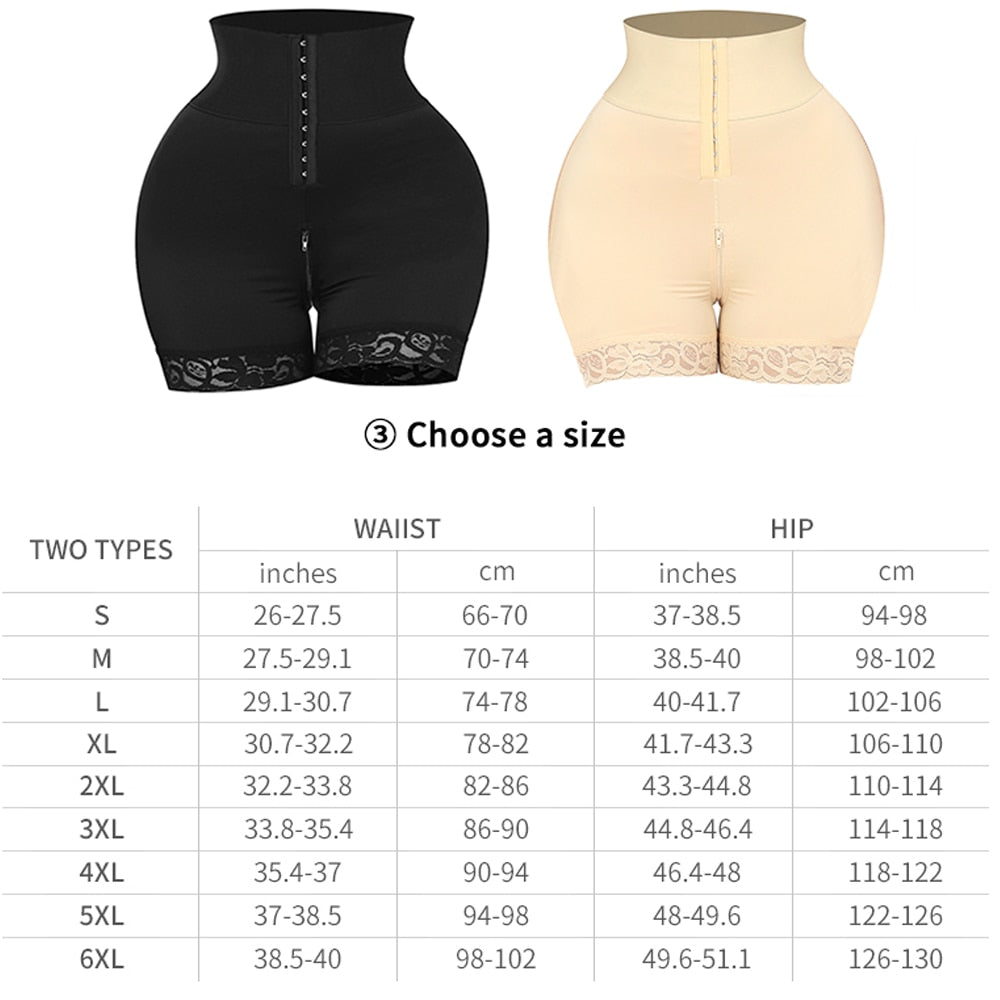 Women High Waist Trainer Shaping Shorts Buckle Postpartum Body Shaper Hip Enhancer Shapewear Butt Lifter Tummy Control Panties