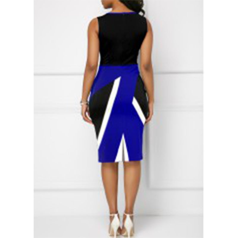 Summer High Waist Sexy V-Neck Sleeveless Dress Female Clothing Vintage Fashion Striped Robe Vacation Midi Bodycon Casual Dresses