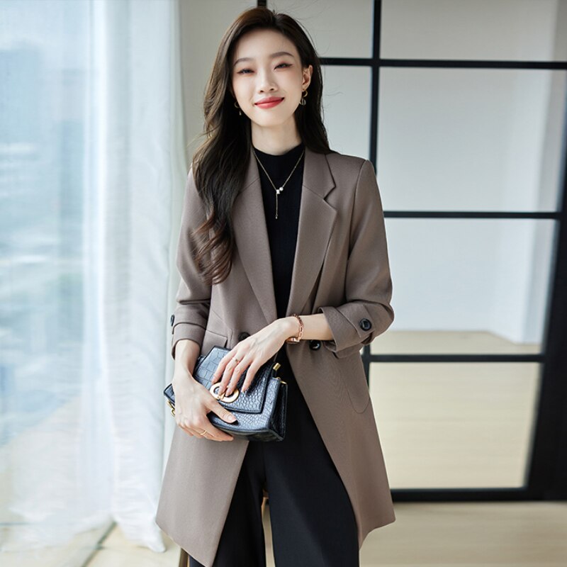Autumn Trench Coat for Women Mid-length Jackets 2022 New Fashion Women Clothing Suit Jacket Women OL Elegant Long Coat Women