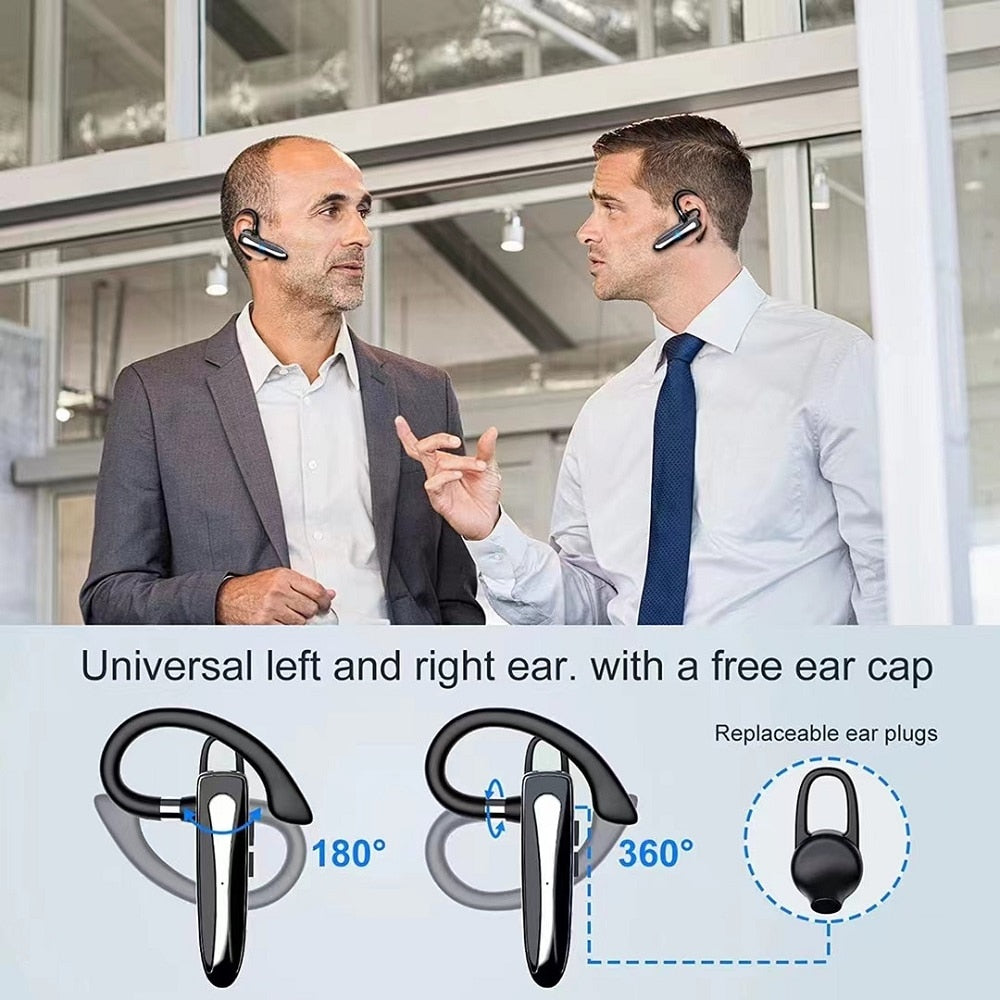 Ear-Hook New Bluetooth Earphones Sports Waterproof Headsets Business Handsfree Wireless Headphone With Microphone Charging Box