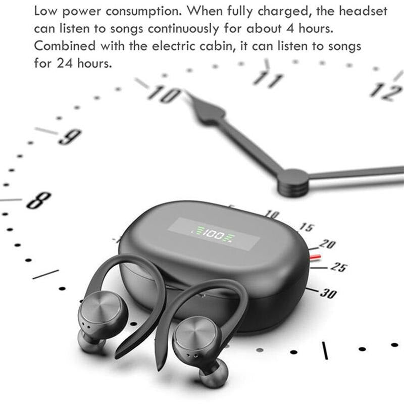 Sports TWS Bluetooth Earphone HiFi Stereo Music Wireless Headphone Ear Hook Earbuds with Microphone Waterproof Gaming Headset