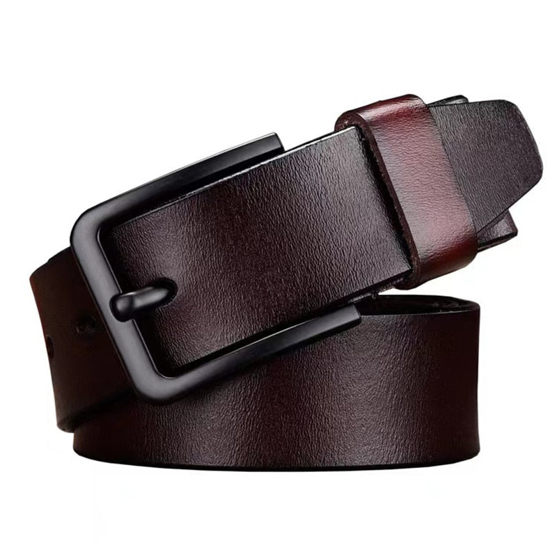 125CM Whole Cow Genuine Leather Luxury Strap Male Belts For Men Fashion Classice Vintage Pin Buckle Leather Jeans Men Belt