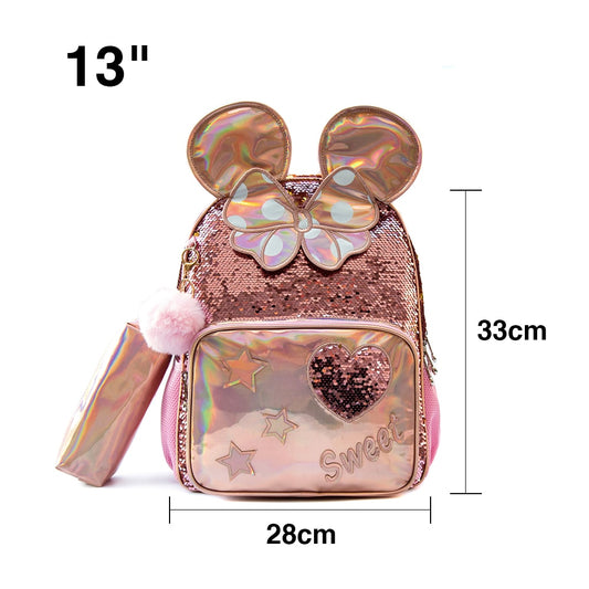 School Bags for Girls School Backpack 13" 16" Champagne Sequins School Supplies for Girls Backpacks for School Teenagers Girls