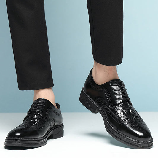 Fashion Men's oxfords shoes lace up brogue Luxury Tassels Formal Men Dress Office Wedding party Shoes Men Leather Shoes men