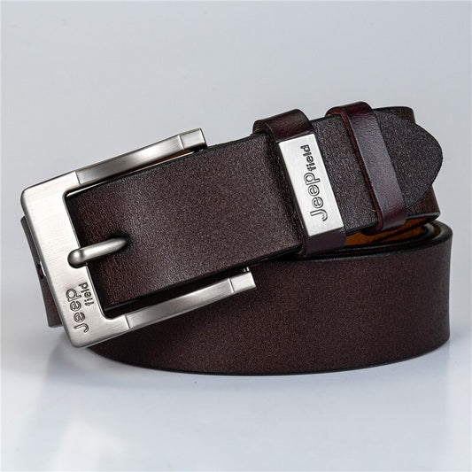 New Leather Men Business Pin Buckle Belt Head Layer Cowhide Casual Fashion Pants New Trend Luxury High Quality Men's Belt