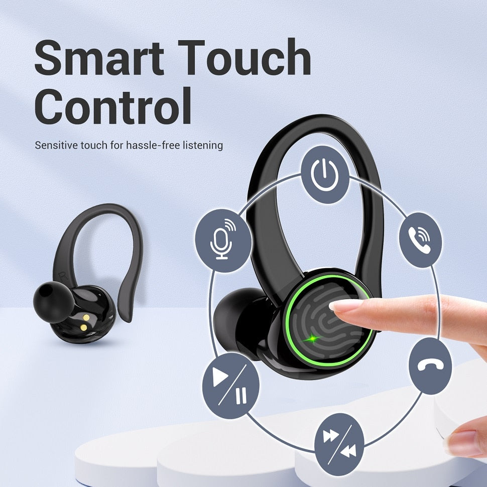 Bluetooth Earphone Outdoor Sports Wireless Headset 5.3 With Charging Bin Power Display Touch Control Headphone Stereo Earbuds
