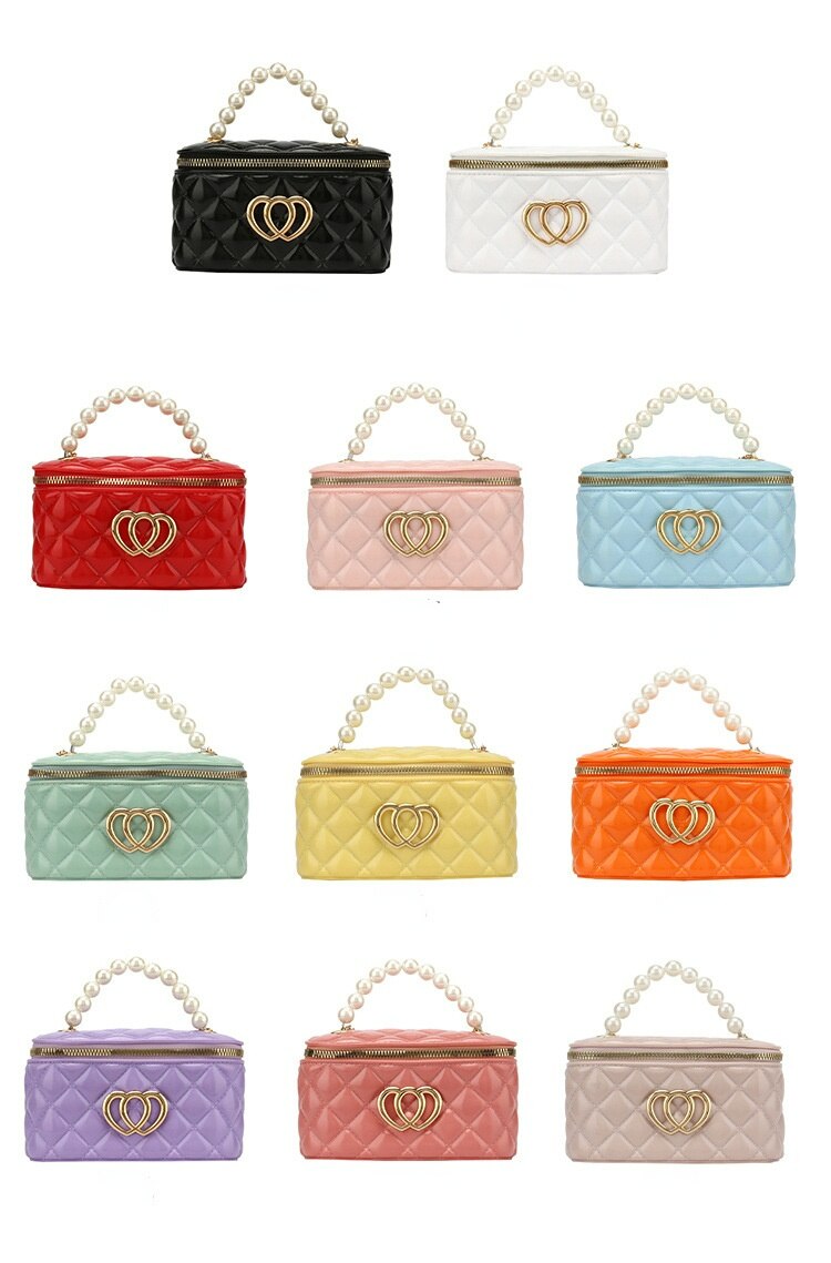 2023 New Shoulder Bag Women's Rectangular Pearl Hand-held Chain Cosmetic Bag Jelly Bag Mobile Phone Bag Messenger Bag Handbag