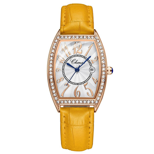 CHENXI Women Watches Fashion Elegant Woman Calendar RoseGold Watch Casual Waterproof Leather Quartz WristWatch For Women's Clock