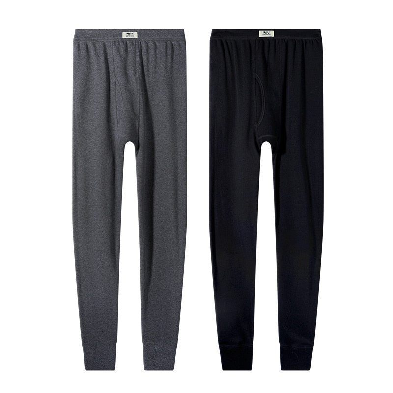 New Men's Long Johns 2 Boxes 100% Cotton High Quality Inner Wear Thin Thermal Leggings Stretch Comfort Home Men's Thermal Pants