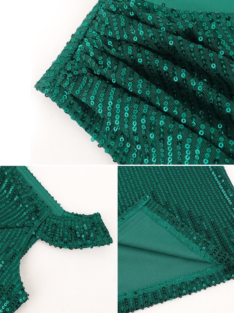 Large Size Sequins Dress Women Club Wear Bodycon One Shoulder Robes Femmes African Sleeveless Mini Inclined Shoulder Ball Gowns