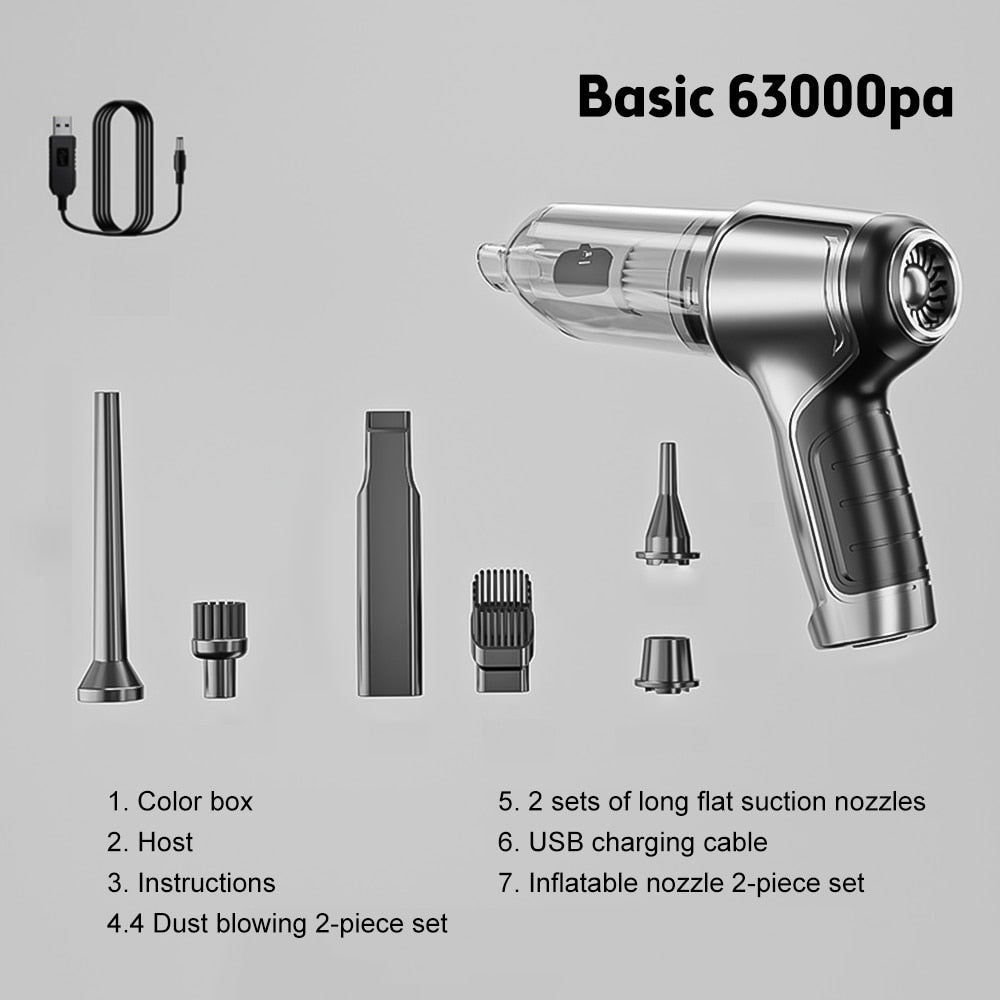 95000Pa Car Wireless Vacuum Cleaner Wet Dry Vacuum Cleaner Cordless Handheld Auto Vacuum Home & Car Dual Use Mini Vacuum Cleaner