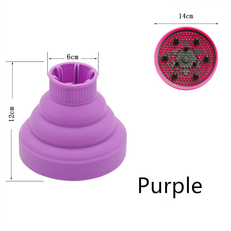 Collapsible Silicone Hair Dryer Diffuser Travel and Easy Storage Fit Nozzle Diameter Suitable 4-4.8cm Hairdressing Tools