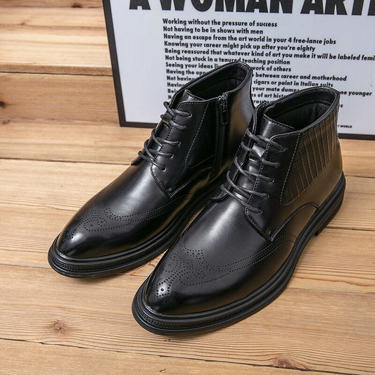 Leather Shoes Men Boots Winter Formal Leather Oxfords Boots Shoes Dress Business Boots Men Chelsea Autumn ankle boots men
