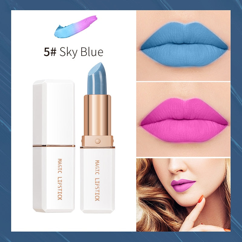 Lip Balm Blue Rose Lipstick Waterproof Temperature Color Changing Moisturizing Base Makeup Long Lasting Natural Beauty