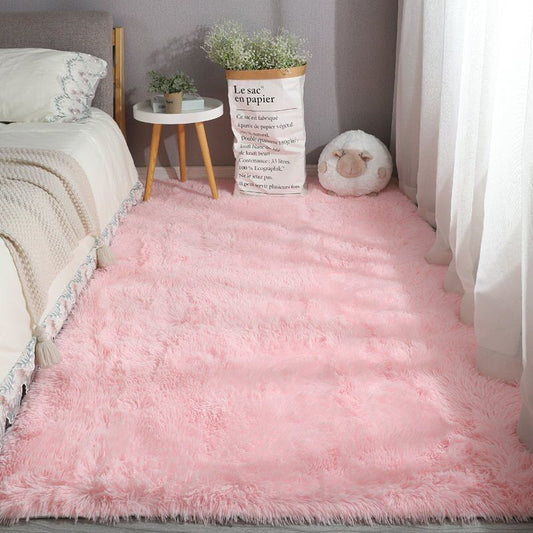 Pink Carpet For Girls Shaggy Children's Floor Soft Mat Living Room Decoration Teen Doormat Nordic Red Fluffy Large Size Rugs