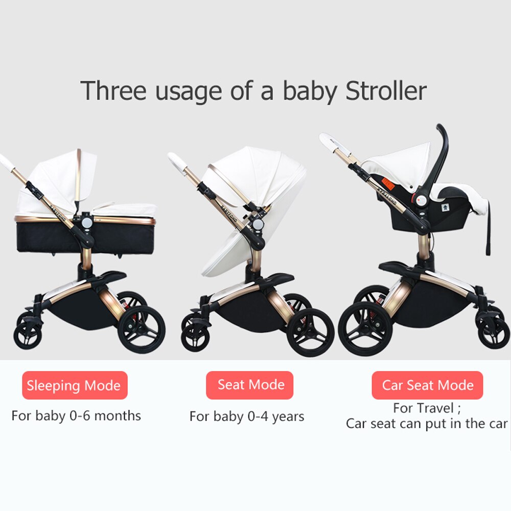 EU Stock Babyfond Luxury Baby Stroller 3 in 1 Travel System With Bassinet And Car Seat 360° Rotation Newborn Egg Pram