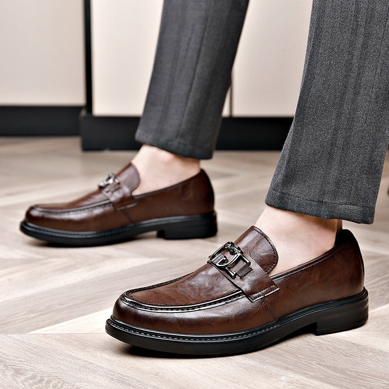 Business Men's Leather Shoes Spring Autumn Winter New Designer Warm Shoes Male Fashion Casual Soft Sole Loafers Men