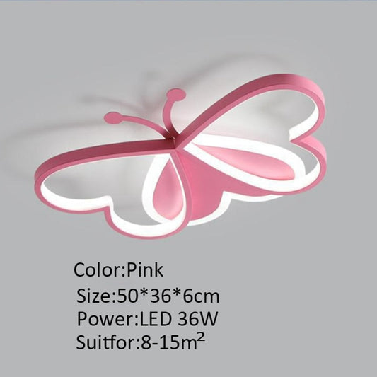 Creative Children's Bedroom Ceiling Lamp Beautiful Butterfly Daughter Room Smart Chandelier LED Interior Decoration Lamps