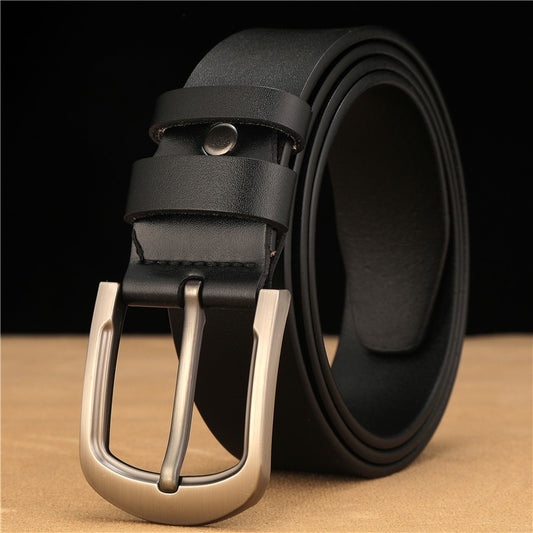 Men's Belt, Cowhide Leather, Luxury High Quality Pin Buckle Genuine Leather Vintage Fancy Jeans Designer High Quality