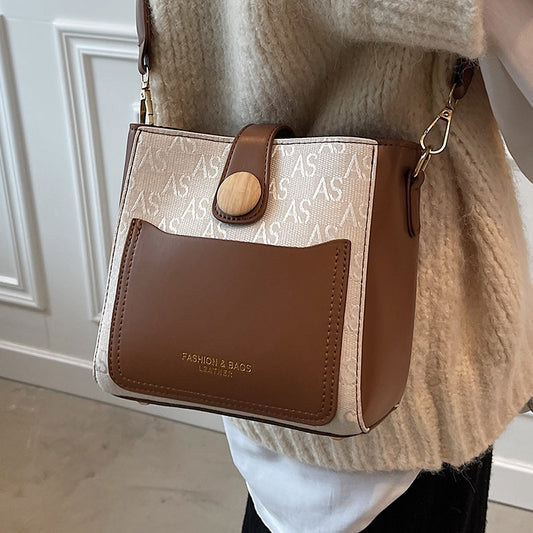 Casual Designer Women's Bag 2022 Trend Simple Bucket Crossbody Bags Wide Shoulder Handbags Elegant Wild Female Shoulder Bags Sac