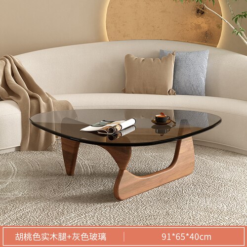Luxury Modern Coffee Table Black Glass Sofa Coffee Table Transparent Minimalist Sofa Design Mesa De Centro De Sala Furniture