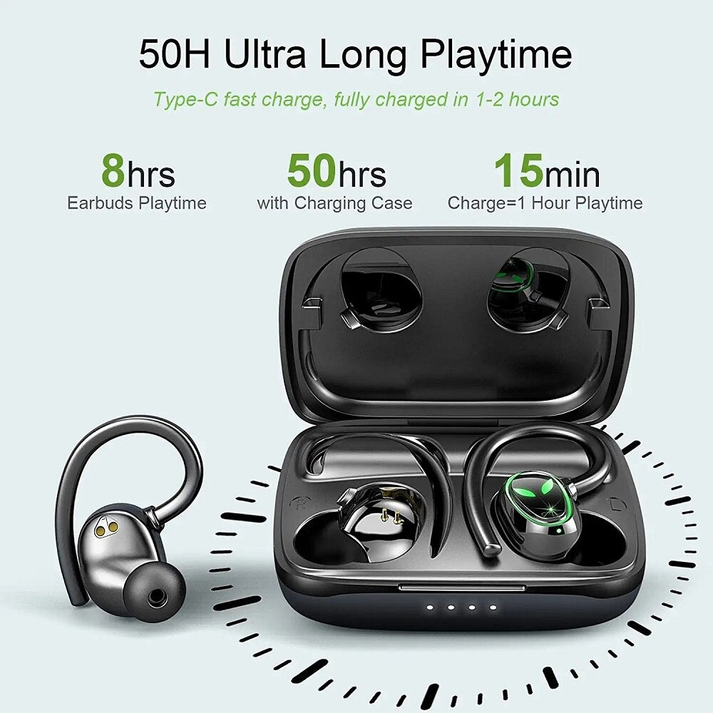 TWS Bluetooth Wireless Headphone 9D Stereo Sports Bluetooth V5.1 Earphones LED Waterproof Earbuds Headsets with Dual Microphone