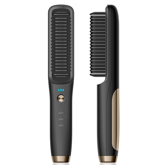 New Wireless Hair Straightener Brush Portable Rechargeable Cordless Beard and Hair Straightening Comb For Women Men Anti-Scald