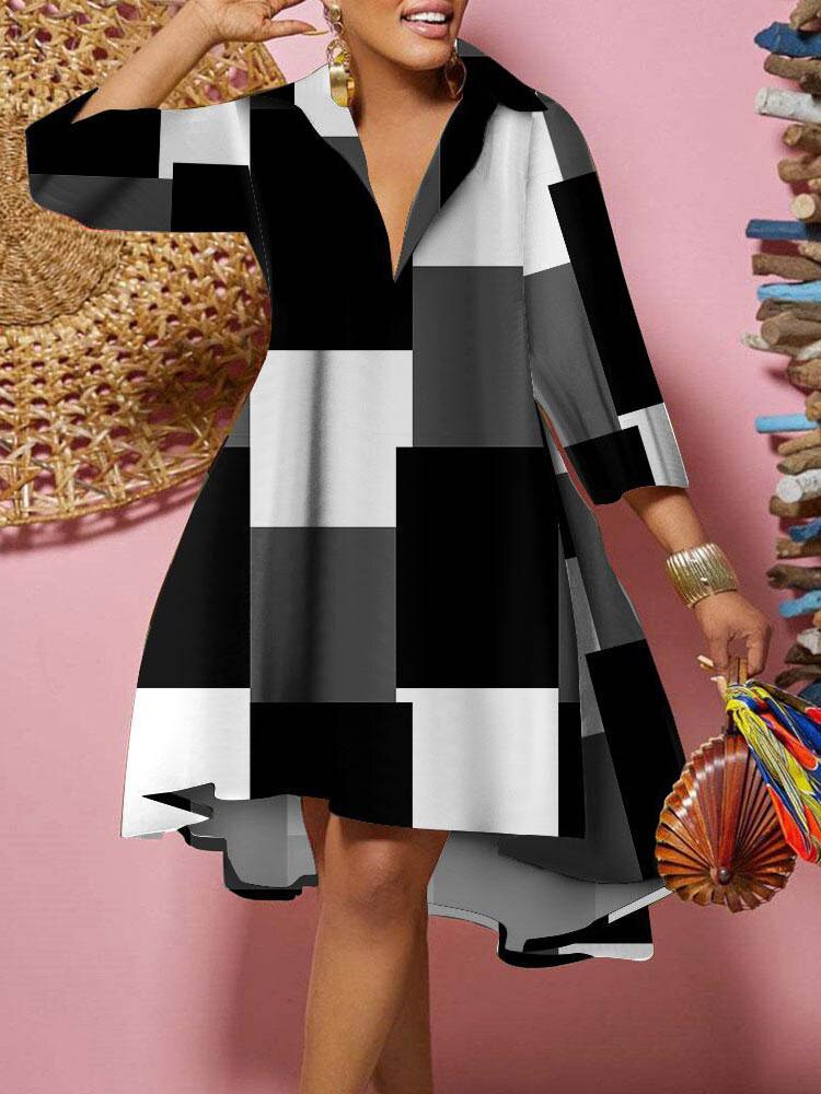 Fashion Print Loose Shirt Dress Women 2023 Spring Casual Leopard Camouflage Print Button Shirt Irregular Dresses For Women's