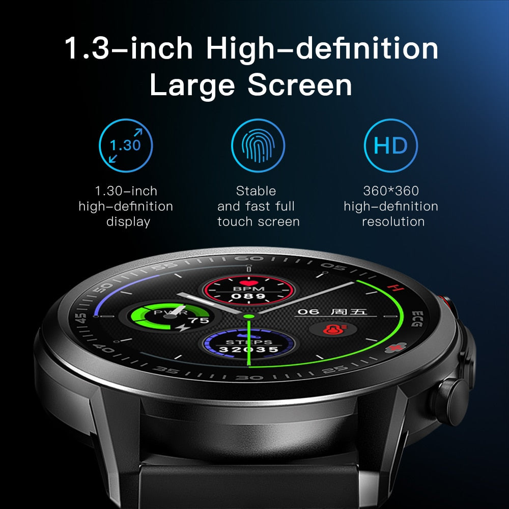 KUMI KU3 Pro Men Smart Watch Laser Health ECG Monitor Heart Rate Blood Pressure Tracker Waterproof Smartwatch for IOS Andro