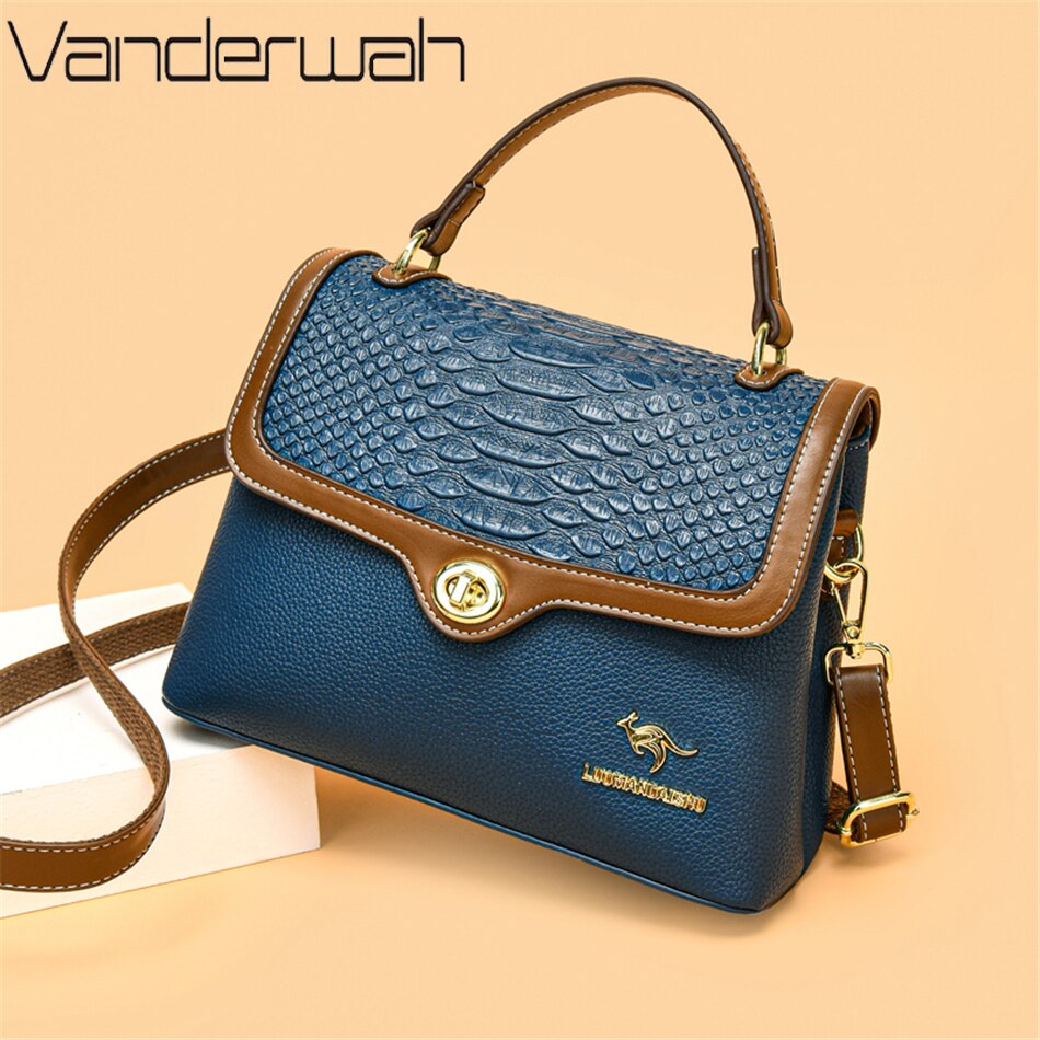Elegant Women's Handbags High Quality Leather Totes Bag Female Top-Handle Sac Crossbody Shoulder Bag Hand Bag Bolsa 2 Layers