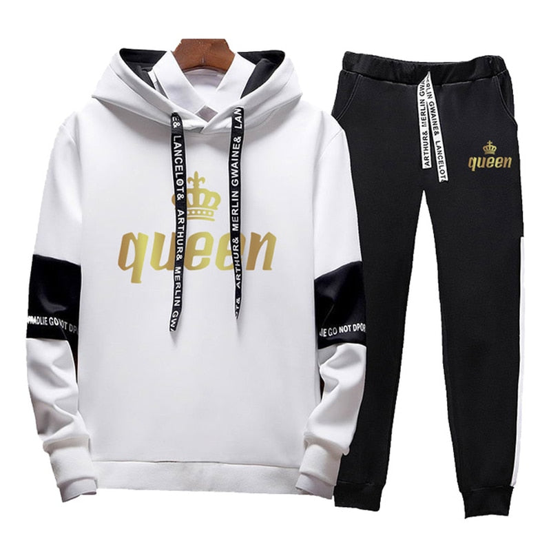 2022 New Couple Tracksuit Hooded Sweatshirts +Jogging Sweapants 2PCS Suits Spring Fall Classic Men Women Daily Casual Sports Kit