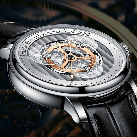 2023 Original PINDU Watch New Automatic Mechanical Leather Belt Waterproof Men's Watch Miyota 8215 Watch Men Automatic Self-Wind